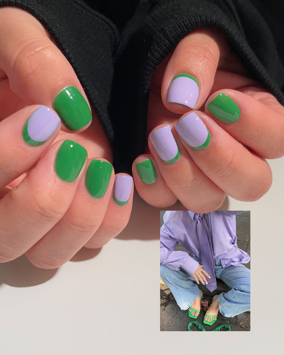 Мягкий зеленый маникюр: спокойный оттенок на ногтях