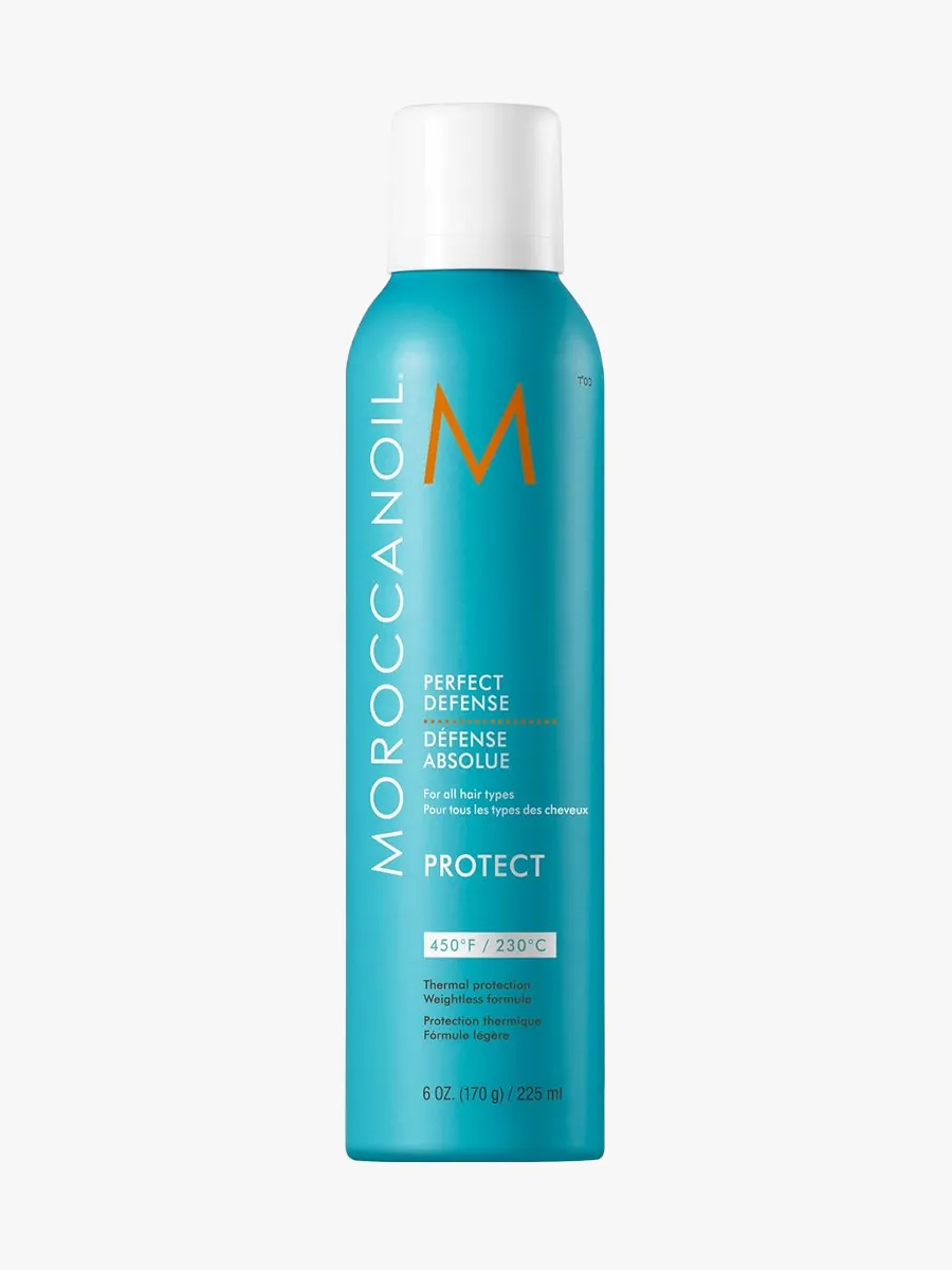 Термозащитный спрей Moroccanoil Perfect Defense на белом фоне