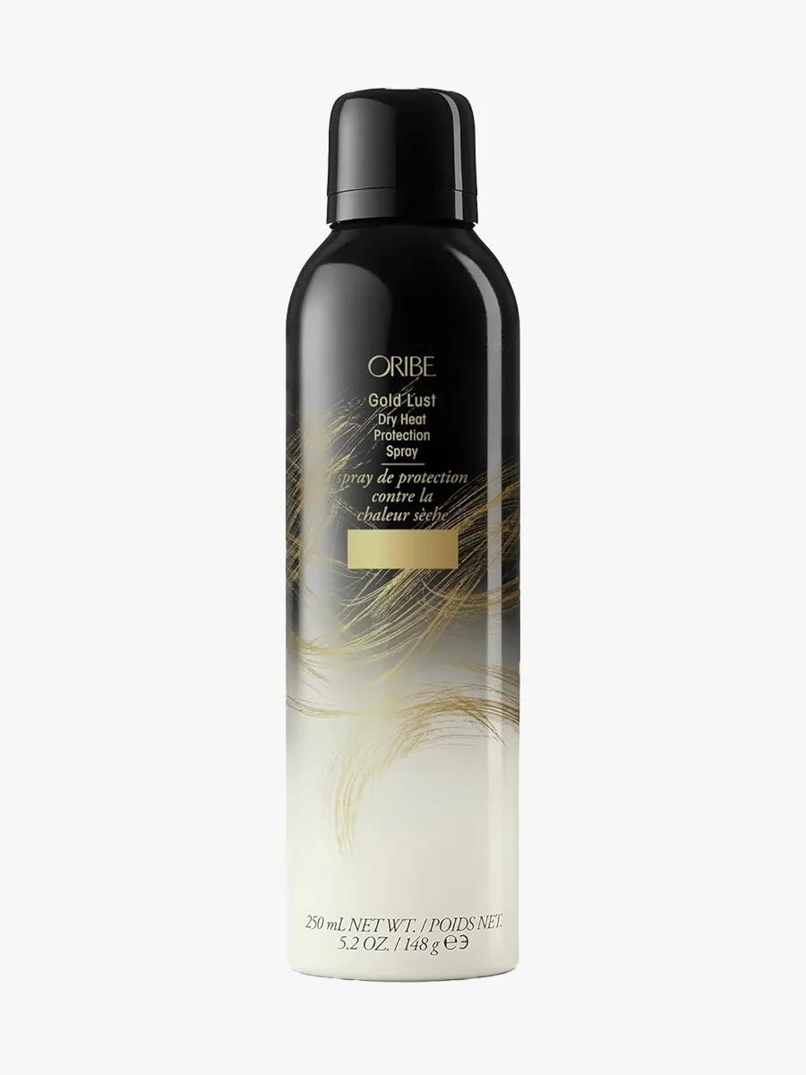 Сухой термозащитный спрей Oribe Gold Lust на белом фоне
